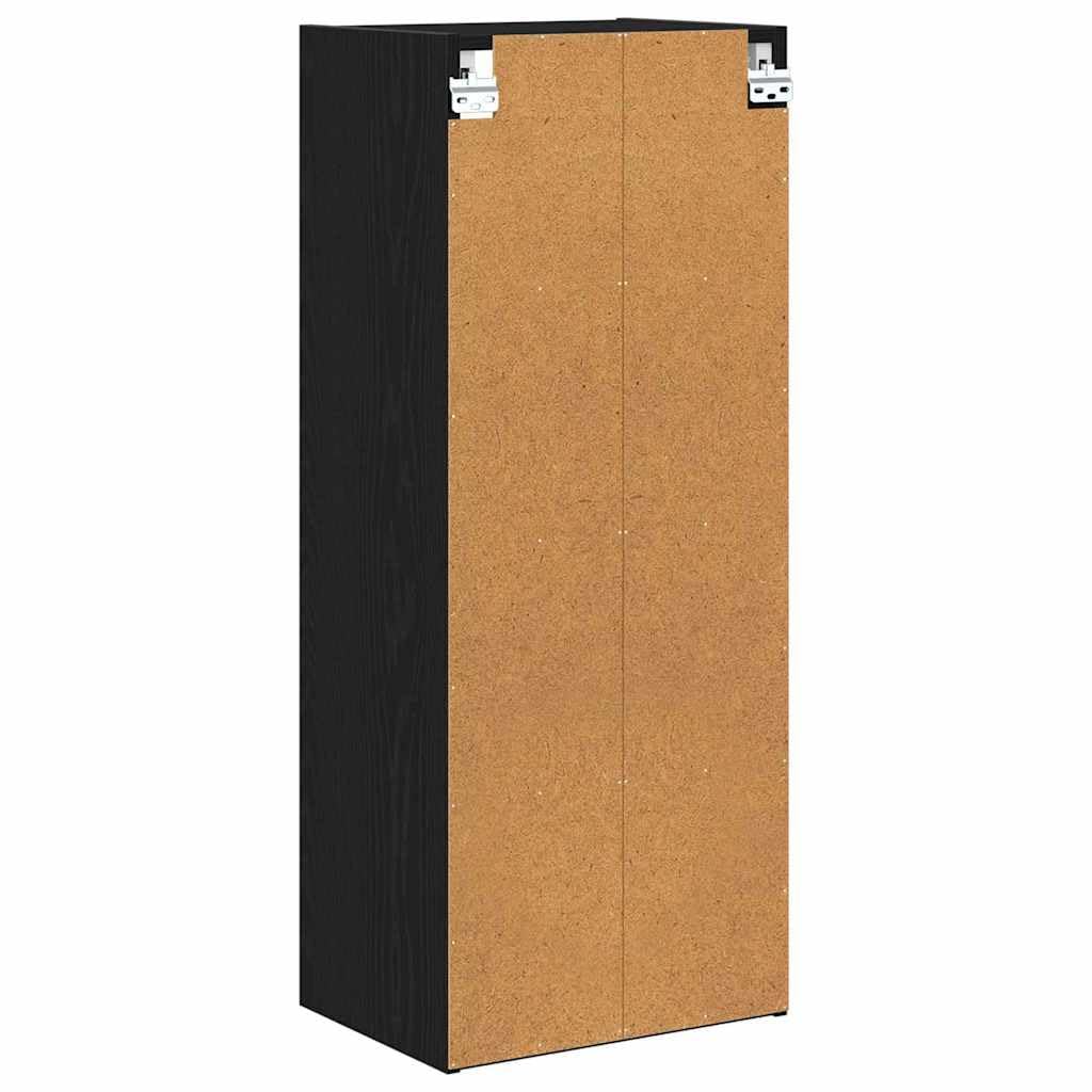 Hängeschrank Schwarz Eichen-Optik aus Holzwerkstoff 40 x 29,5 x 100 cm mit viel Stauraum, moderner Küchenschrank für Esszimmer, Vorratsschrank, Organizer und Aufbewahrung