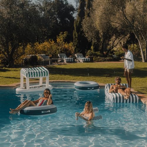 FUNBOY Giant Floating Green Cabana Stripe Drink Station, Removable Fabric Shade with Fringe, Perfect for Parties, Table-top Decorations and in-Pool Refreshments. by FUNBOY - Image 5