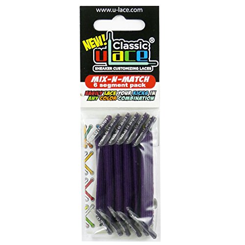 U-LACE MIX PURPLE Lacets Violet élastiques plats sans laçage Enfant Adulte de 7 à 77 ans