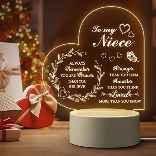 Niece Gifts from Auntie, Gifts to My Niece - Engraved Night Light, Gifts for Nieces from...