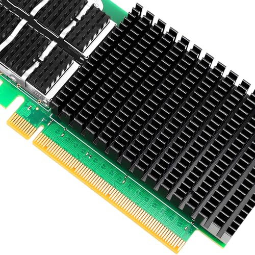 Image of Vogzone 100GbE NIC Card for Mellanox MCX516A-CCAT, PCIe 3.0 x16 100Gb Ethernet NIC with Mellanox ConnectX-5 En Chipset, Dual QSFP28 Network Card Support RDMA