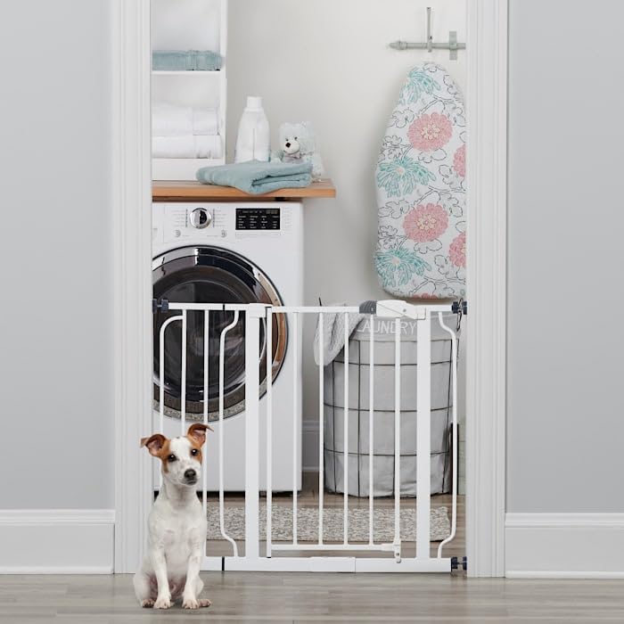 Regalo Easy Step Walk Thru Gate, White, Fits Spaces between 29" and 39" Wide (White)