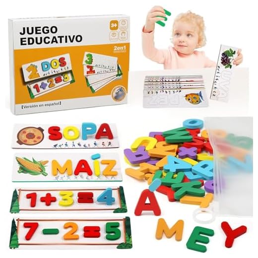 JoyJoyful Juguetes Niños 3 4 5 6 Años, Puzzle Infantiles 3-8 Años, Aprender a Leer Juegos Educativos Montessori, Rompecabezas Regalo Niño Niña 3-8 Años Juegos de Mesa (Español)