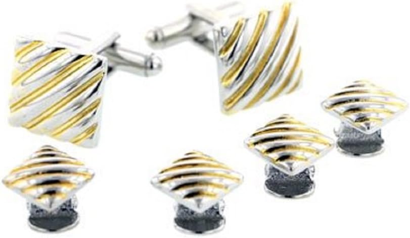 JJ Weston 2 Tone Tuxedo Cufflinks and Shirt Studs. Made in the USA.