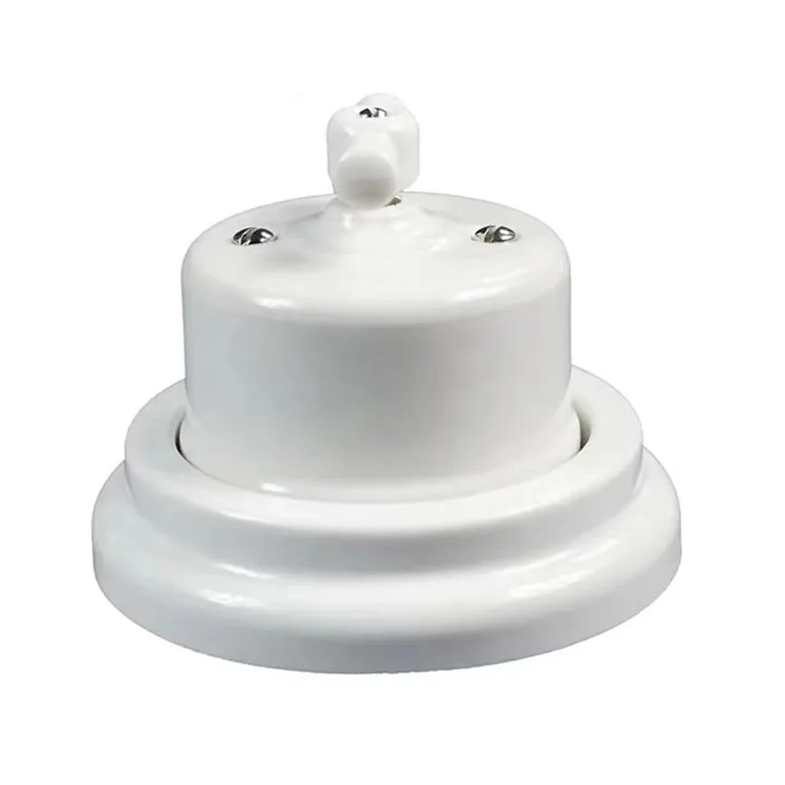 Interruptor giratorio de cerámica for luz de pared, interruptor de perilla de control de 2 vías for mejoras del hogar(Black Switch)