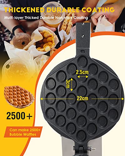 Hong Kong Eier Bubble Waffeleisen von Cgoldenwall丨180 ° Rotation Material Antihaft und Austauschbares Backform丨0-300℃ 1500W Elektrische Waffelmaschine 3-5Minuten Uniform Backen – Bild 4