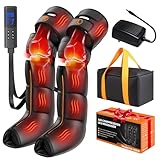 KEATFE Leg Compression Massager with Heat, Air Compression Boots for Circulation & Pain Relief, 6 Modes, 9 Intensities, 3 Heating, Gifts for Women Men Dad Mom Seniors