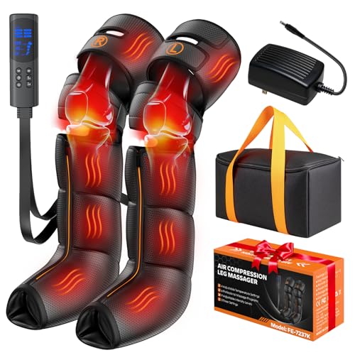 KEATFE Gifts for Mom Dad Seniors, Leg Compression Massager with Heat, Air Compression Boots for Circulation & Pain Relief, 6 Modes, 9 Intensities, 3 Heating