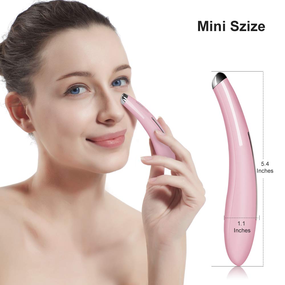 TOUCHBeauty Portable Eye Massager Wand with 40℃ Heated & Sonic Vibration Treatment for Relieving Eyes Dark Circles,Puffiness,Fatigue| Smart Sensor Facial Anti-aging Galvanic Device Pink TB-1583 : Beauty & Personal Care