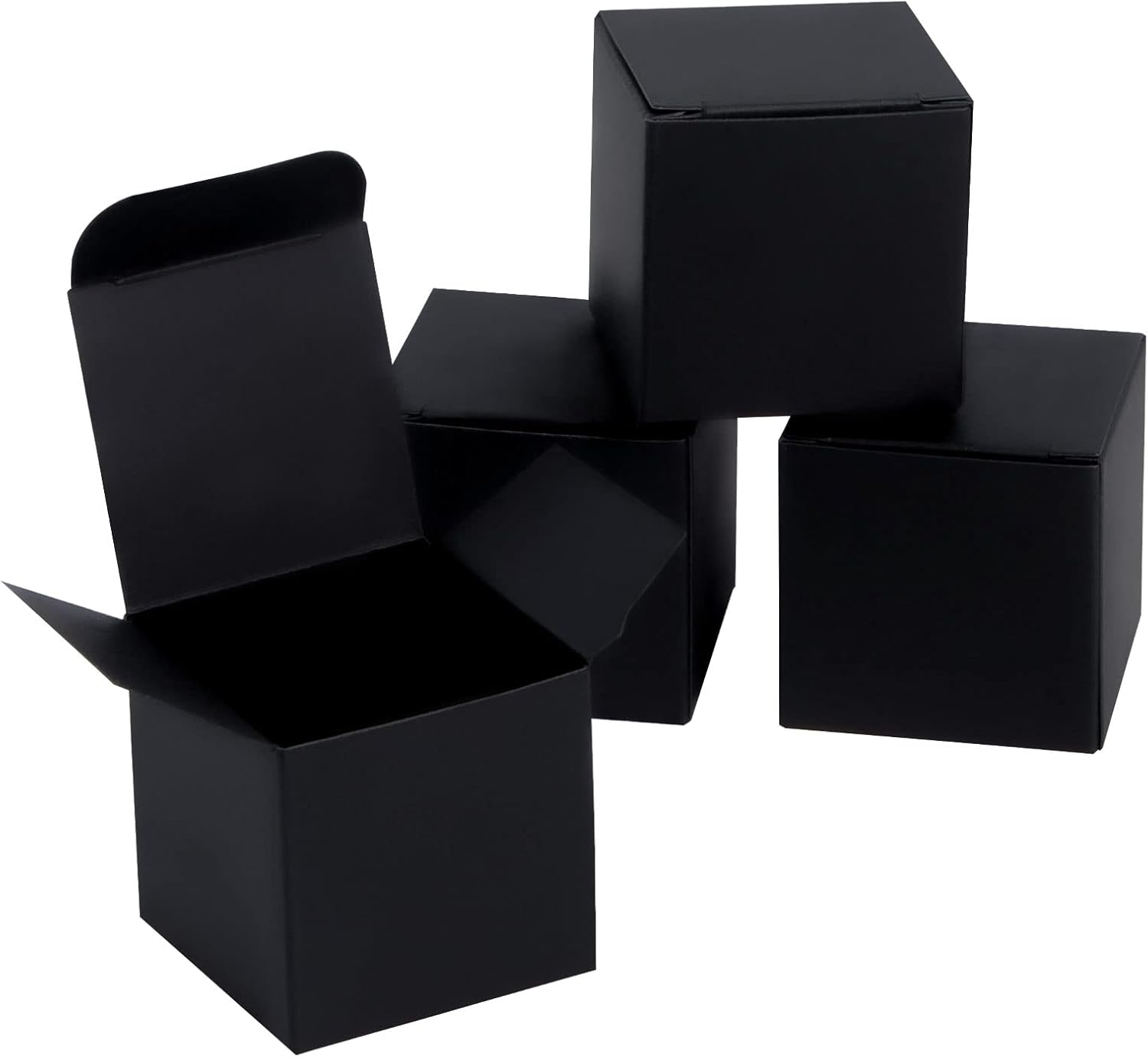 50 Pack Black Gift Boxes 2x2x2 inches, NIGNYA Small Kraft
