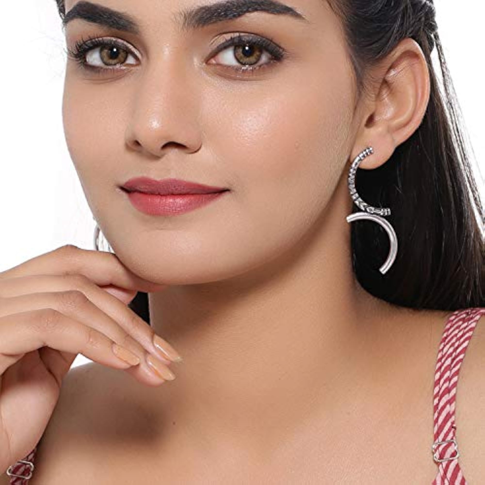 Aztec Bar Half Circle Earrings