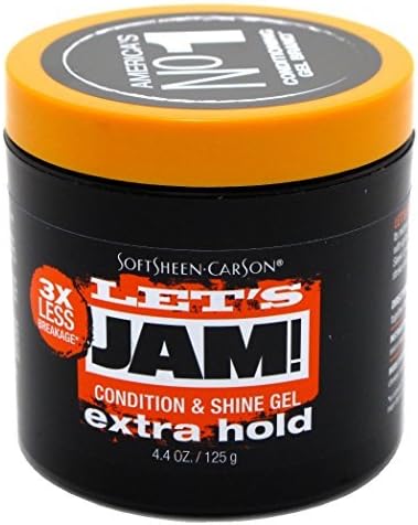 Lets Jam Condition & Shine Gel Extra Hold 4.4 Ounce Jar (130ml) (3 Pack)