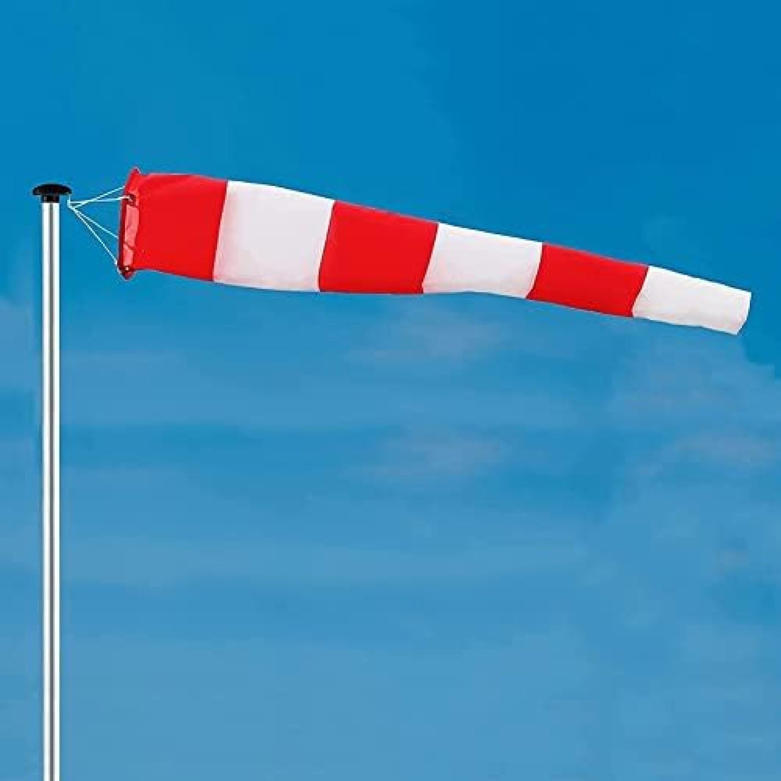 Manica A Vento Da Esterno - Indicatore Di Vento Rosso-Bianco Per Giardino, Agricoltura O Meteorologia - 60 Cm - Foto 13
