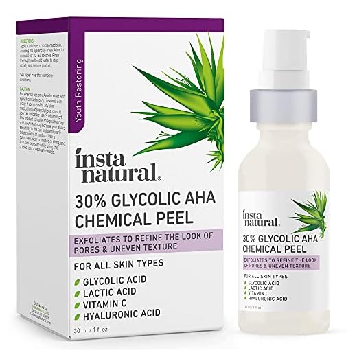 Glycolic Acid 30% AHA Chemical Peel - Blackhead, Dark Spot & Scar Removal & Treatment for Face - AHA Peeling Solution, Professional at Home Facial Exfoliant - Lactic Acid & Vitamin C - 1 oz