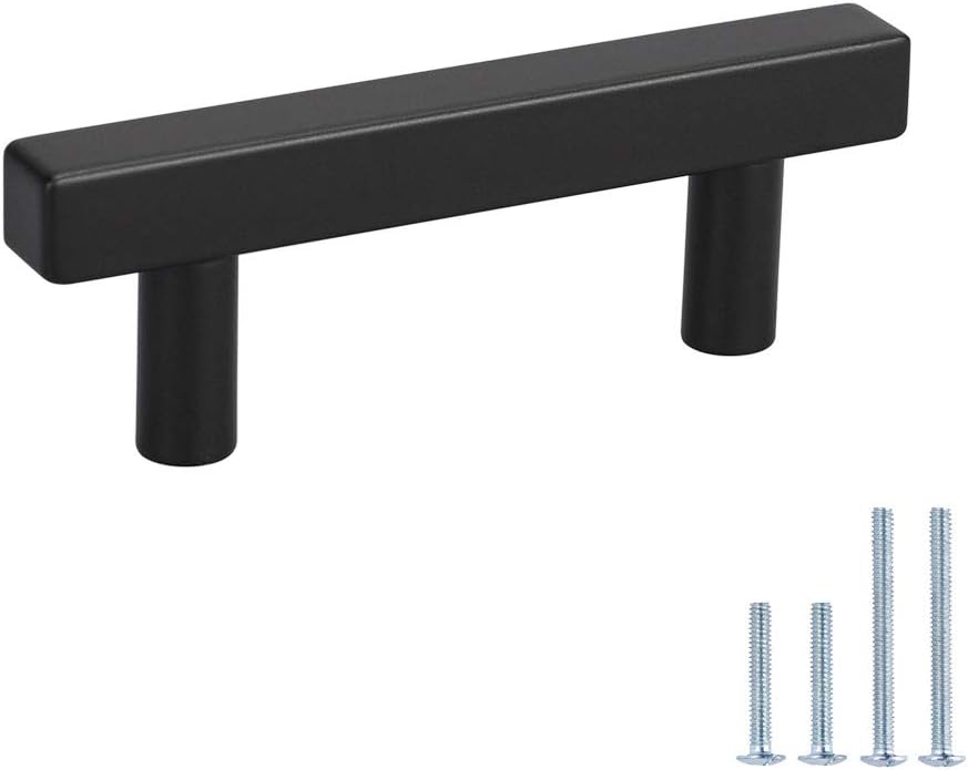 Peaha Black Cabinet Pulls 2.5 Inch Drawer Pulls Black 5 Pack PHJ22BK 64mm Cabinet Pulls Black Matte Kitchen Hardware for Cabinets Black Door Pulls
