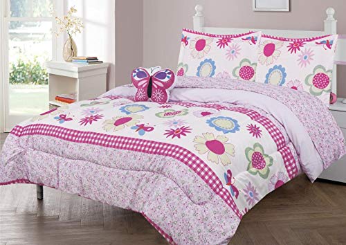 6 Piece Twin Size Kids Girls Teens Comforter Set Bed in Bag