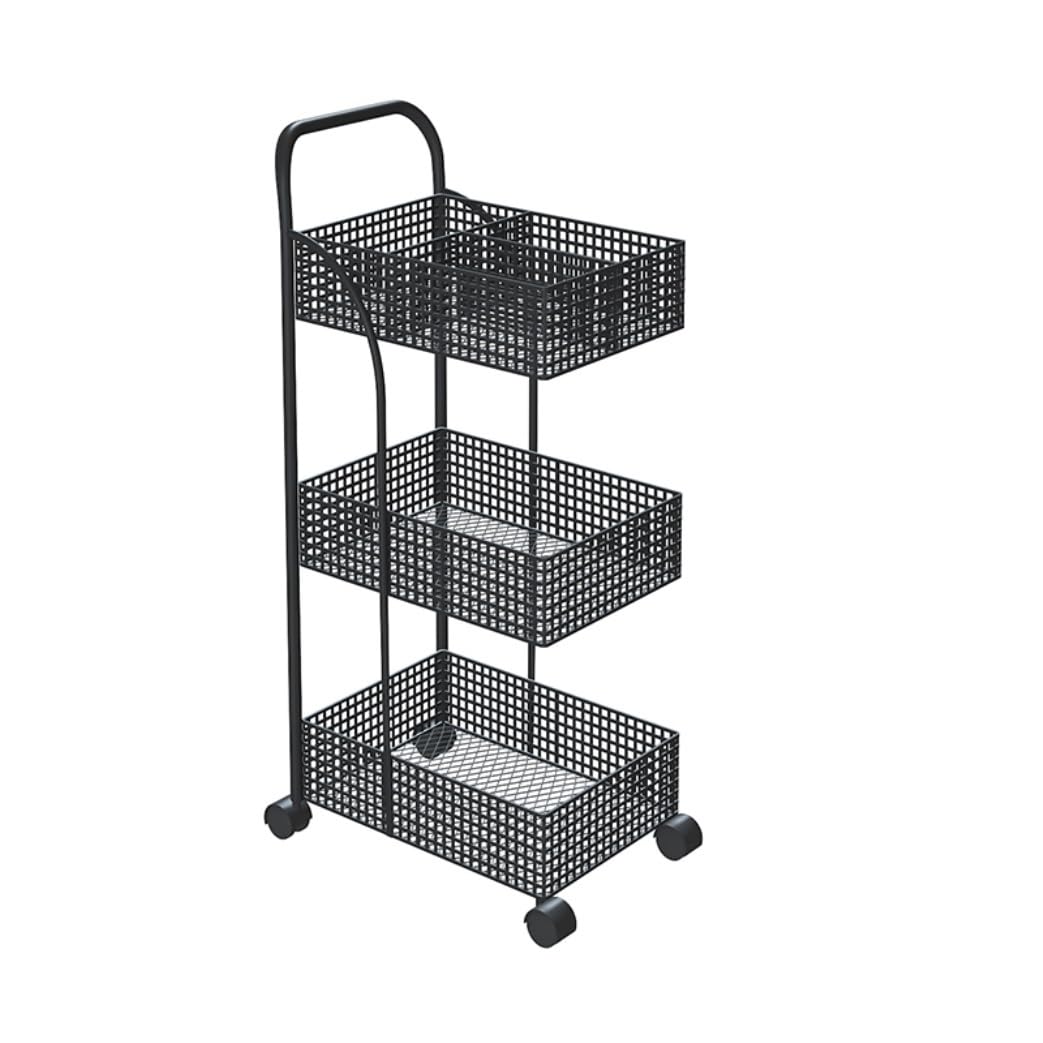 d Chariot de cuisine à roulettes en métal à 3 niveaux pour chambre à coucher et cuisine, étagères en fer, 37 x 24 x 78 cm, nizer pour la maison et le bureau