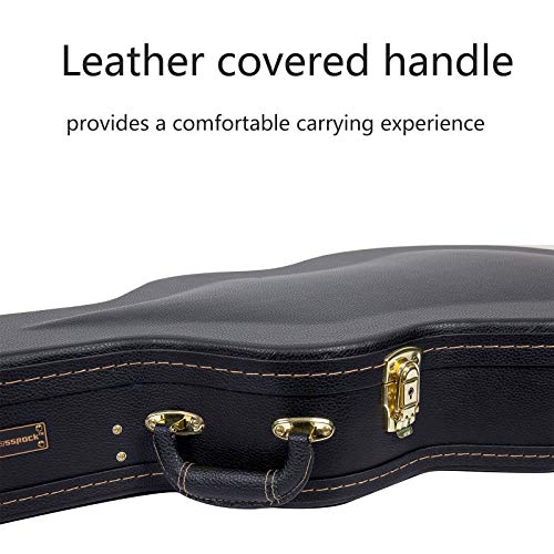 Image of Crossrock Arch-Top Wood Case for OM /Martin 000-14 Fret Guitars, Black (CRW600OMBK)