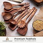 Woodenhouse-Kochloeffel-Holz-10-Stueck-Kochloeffel-Set-Holzloeffel-aus-Teakholz-fuer-das-Kochen-Holzkochloeffel-Pfannenwender-holz-Suppenkelle-10-Stueck-Perfekt-fuer-Antihaft-Natuerlich-und-Robust : Aus-Holz-gemacht....