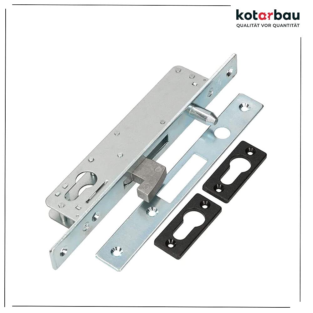 KOTARBAU® Cerradura para embutir para bombín, Cerraduras para Puertas correderas H-40, Cerradura de Gancho, Cerradura de Acero INOX, Cerrojo Pico de Loro en Acero, Herraje de Seguridad para Puertas