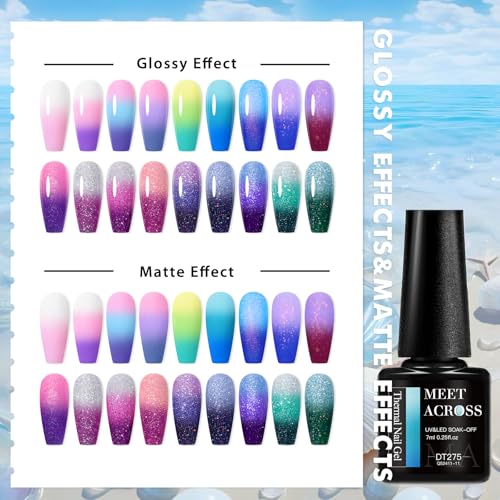 Set de 18 Esmaltes Gel Cambia Color MEET ACROSS miniatura 5