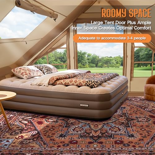 SPECRAFT Inflatable Tent for Camping, Large Blow Up Tent 10-15 Person with Easy Setup Pump, Skylight, Stove Jack, Doors, Waterproof Oxford Outdoor Cabin, Ideal for Family, Emergency Shelter, Glamping - Image 3