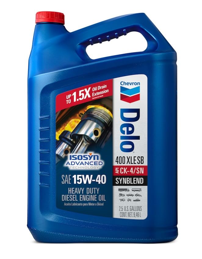 Image of Delo 400 XLE Synthetic Blend SAE 15W-40 Heavy Duty Diesel Engine Oil - 2.5 Gallons (Pack of 2)