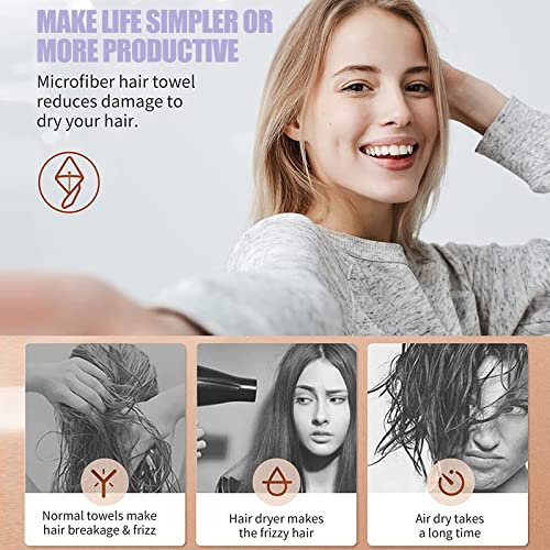 Toalha de Secagem de Cabelo Ultra Absorvente Turbante de Cabelo Torcido Touca de Secagem Envoltória,