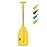 OCEANBROAD Telescoping Emergency Paddle 21\'\'-42\'\'Assembling Required Collapsible Paddles Aluminium Shaft for Kayaking Boating Canoeing River Tubing, Yellow, 1 Paddle
