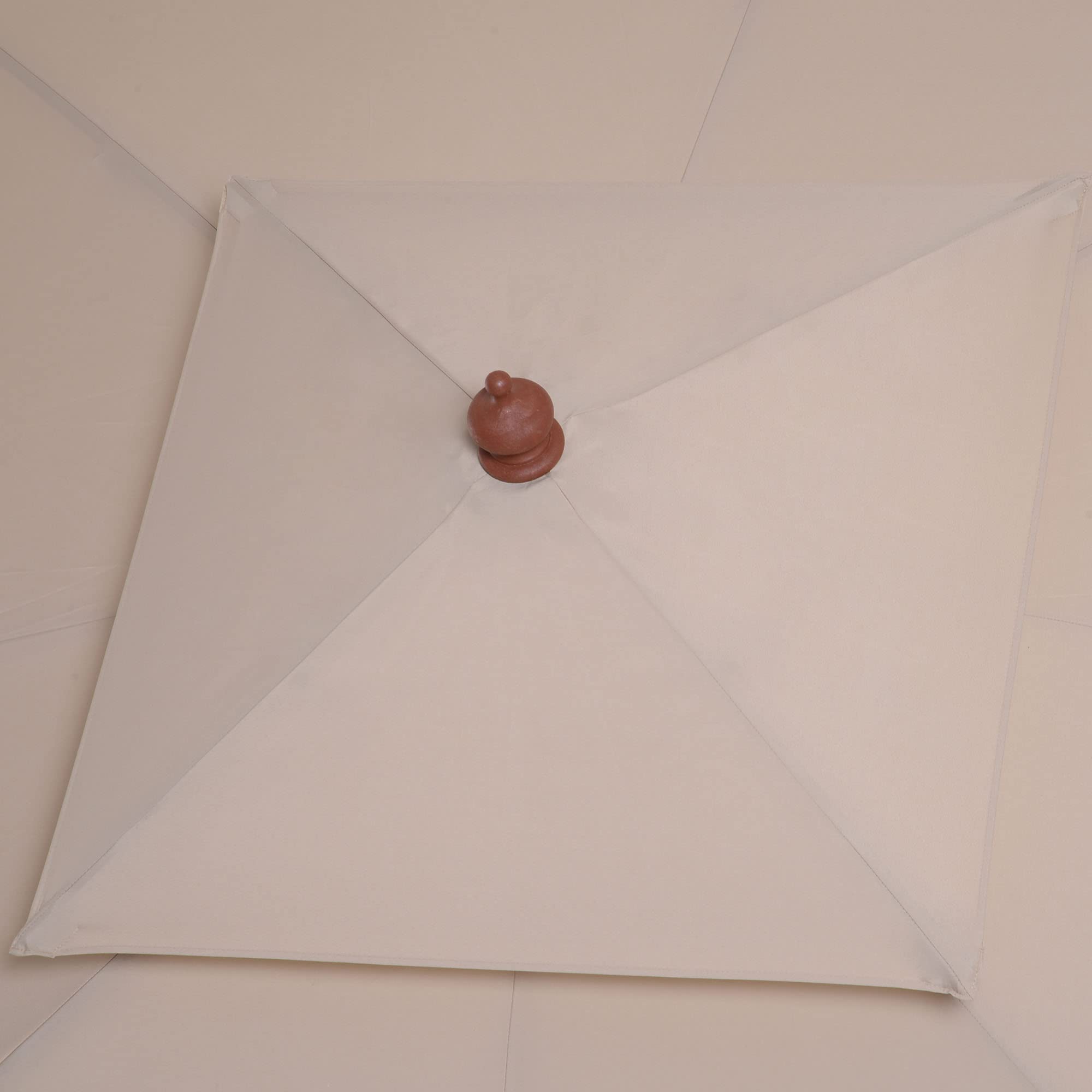 Outsunny Ombrellone da Giardino 3x3 m con Sistema a Corda, Parasole a 2 Livelli, Ombrellone da Esterno Quadrato a 8 Stecche, in Bambù, Legno Pioppo e Poliestere, per Cortile Balcone, Crema