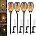 Produktbild Teliser Solarlampen für Außen 4 Stück, Solar Gartenfackeln Flammenlicht 33LED Solar Fackeln Flammenlicht, IP65 Wasserdicht Solarleuchten Garten mit Flammeneffekt für Außen, Garten, Terrasse, Weg