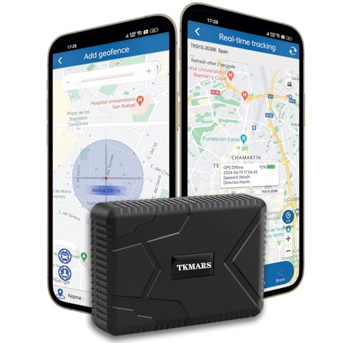 TKMARS Rastreador GPS, Localizador GPS para Coche 120 Días de Espera 10000mAH Batería Posicionamiento en Tiempo Real Impermeable GPS Tracker para Vehículos Camión Moto Aplicación Gratis TK915