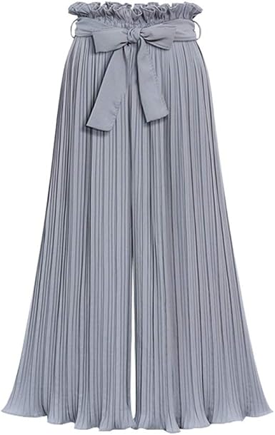 Pantalones de Piernas Anchas Palazzo Fiesta Mujers Tallas Grandes Cintura  Elástica Chifón Gris: Amazon.es: Ropa