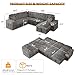 Bonroyo Modular Sectional Sleeper Sofa with Pull Out Bed, U Shaped 7 Seat Sectional Couches for Living Room, 108 Inch Sofa Bed with Adjustable Backrest | Hidden Storage | Wide Armrest | Grey