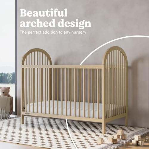 Image of Graco Olivia 3-in-1 Convertible Crib - GREENGUARD Gold Certified, 100% Solid Wood, Fits Standard Baby Crib Mattress, Converts to Toddler Bed and Daybed, 4 Adjustable Mattress Heights (Driftwood)
