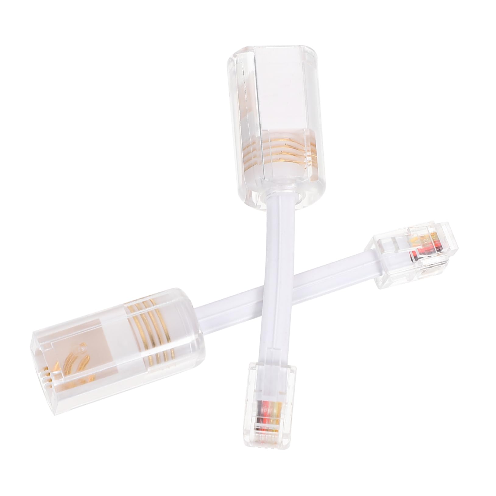 Angoily Extendable Telephone Cord Detangler 2pcs Anti-Wind Rj9 Swivel Adapters for White Landline Phone