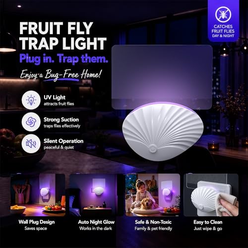 Image of LFSYS Fruit Fly Traps for House Indoors Gnats 2 Device+20 Refills (Shell)