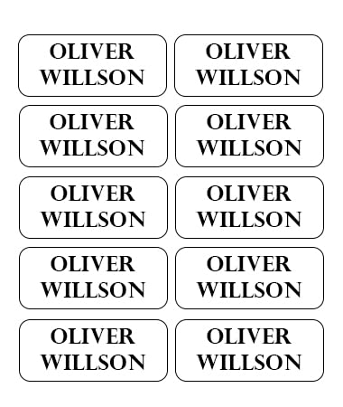 20 Washable Stickers for Clothing Name Labels - No Need to Iron on. Stickers for School Children, Day Care, Nursery and Care Homes