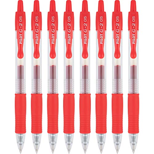 Bolígrafos Pilot G2 Gel Premium, Punta Extra Fina 0.5 mm, Rojo, Pack 8 miniatura 1