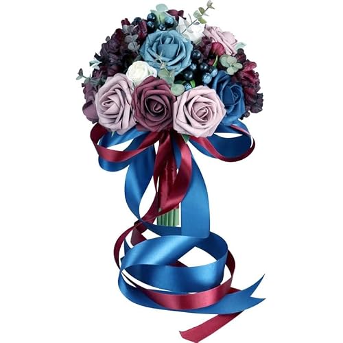 HUFFA Beautiful Simulation Wedding Bouquet for Bride - Elegant Home Decoration Floral Arrangement