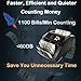 H-A16 Bill Counter Money Counter Machine – Batch Mode, Banknote Counter with LCD Display, UV/MG/IR Detection, Value Count/Add+Single Value Mode, 1100 Pcs/Mins, USD Only