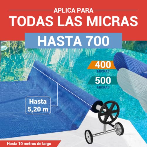 Miniatura 6 de Piscihogar Enrollador Manta Térmica Thermal Lux 5.2, Cobertor O Cubierta Solar De Verano Para Piscina. Ajustable De 1,0-4,1 A 5,2 M De Ancho De Manta.