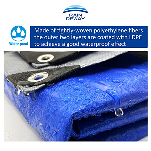 Small Tarps 5X7 Feet 5 Pack, 5.5 Mil Thick, Multipurpose Waterproof Poly Tarp Cover With Metal Grommets And Reinforced Edges, Silver/Blue Tarp By Raindeway #TOP2