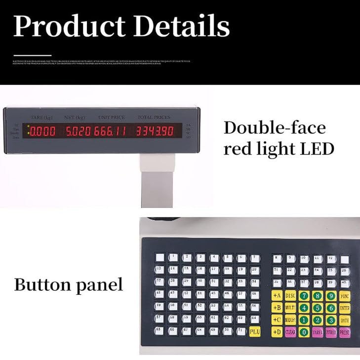 Báscula Digital Comercial con Impresora y Pantalla LCD miniatura 5
