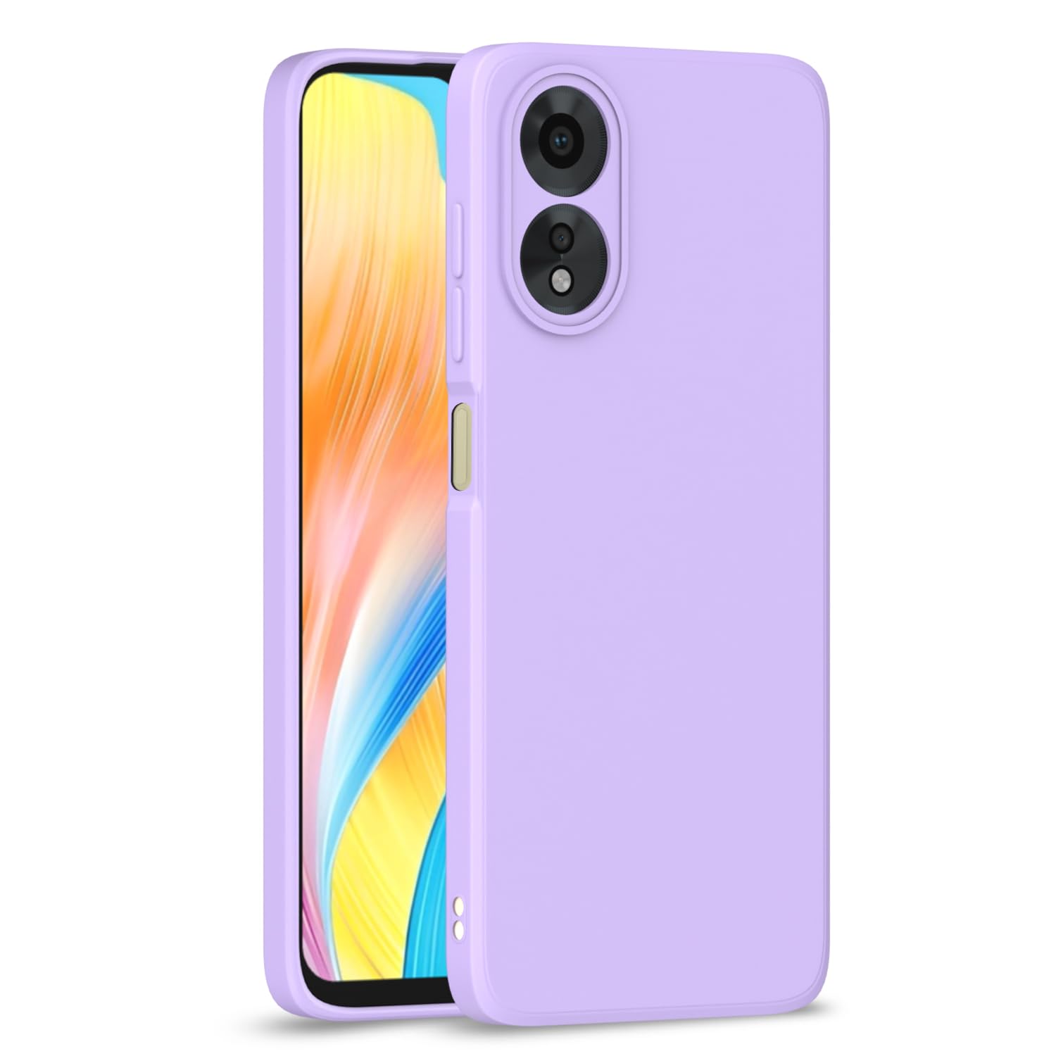 Amazon Basics Back Cover for Oppo A38 4G / Oppo A18 4G | Shockproof | Soft Matte Liquid Silicone | Camera Protection Bumper Case (Purple)
