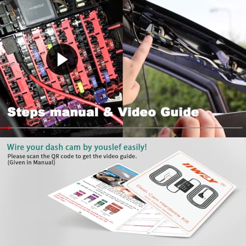 Image of Dash Cam Hard Wire Kit for IIWEY N5 /N5 PRO /N6 /N7 /C3 PRO /C4 PRO /Q7 /N9 Model, 4 Meter Dashboard Camera Car Charger Cable Kit, 12V- 24V to 5V,3A Power Adapter with LP /Mini /ATO /Micro2 Fuse for Dash Cam