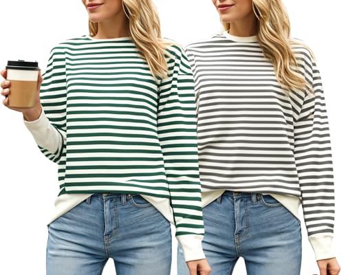 Image of VIMAL JONNEY Women Striped T-Shirt || T-Shirt for Women || Full Sleeve T Shirt || T-Shirt-VIMAL640620