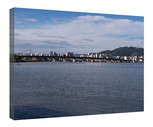 Toile Florianopolis encadrée bois 40.6 x 50.8 cm tableau mural décoration maison