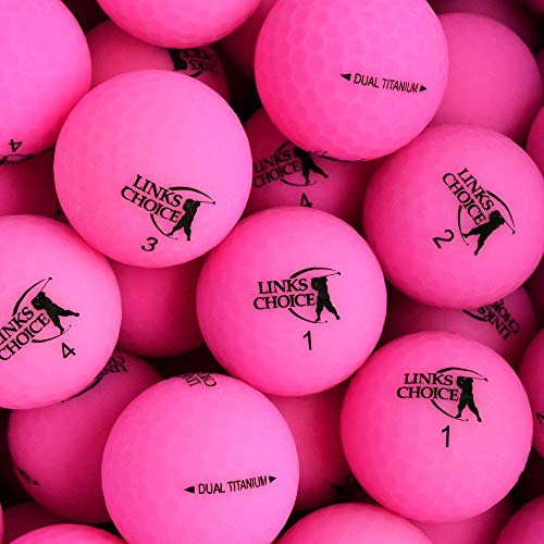 Links Choice - Pelotas de Golf Unisex de Titanio Doble, Acabado Mate, Color Rosa