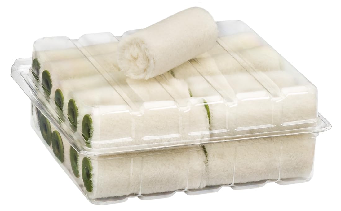 Heizkörper-Lackierwalze 5 cm 100er Set Velours 4 mm Flor Lackrolle | Kleine Velourswalze für Lacke und Lasuren an Heizkörpern, Türen und Rahmen – Großgebinde mit 100 Stück